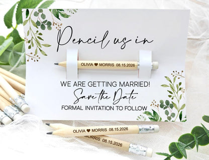 Pencil Us In Save The Date Cards/Save The Dates Wedding Invitations/Eco-Friendly Thank You Gifts/Rustic Wedding Favors for Guests in Bulk