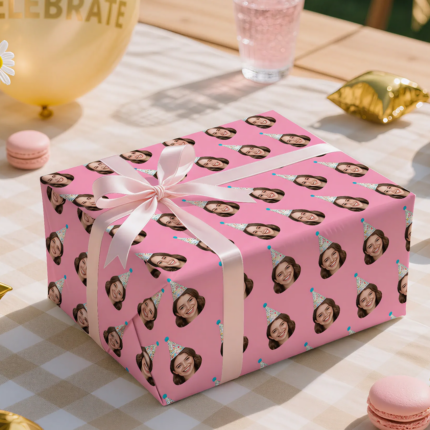 Personalized Photo Wrapping Paper/Funny Gift for Boyfriend/ Custom Face Print Gift Wrapping Paper/Custom Photo Birthday Wrapping Paper