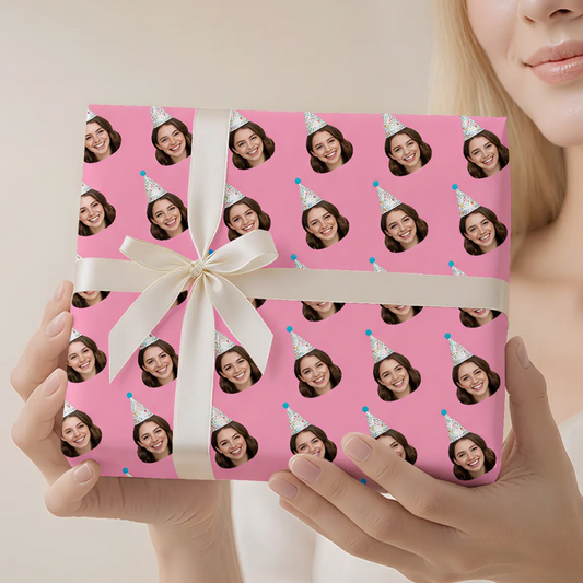 Personalized Photo Wrapping Paper/Funny Gift for Boyfriend/ Custom Face Print Gift Wrapping Paper/Custom Photo Birthday Wrapping Paper